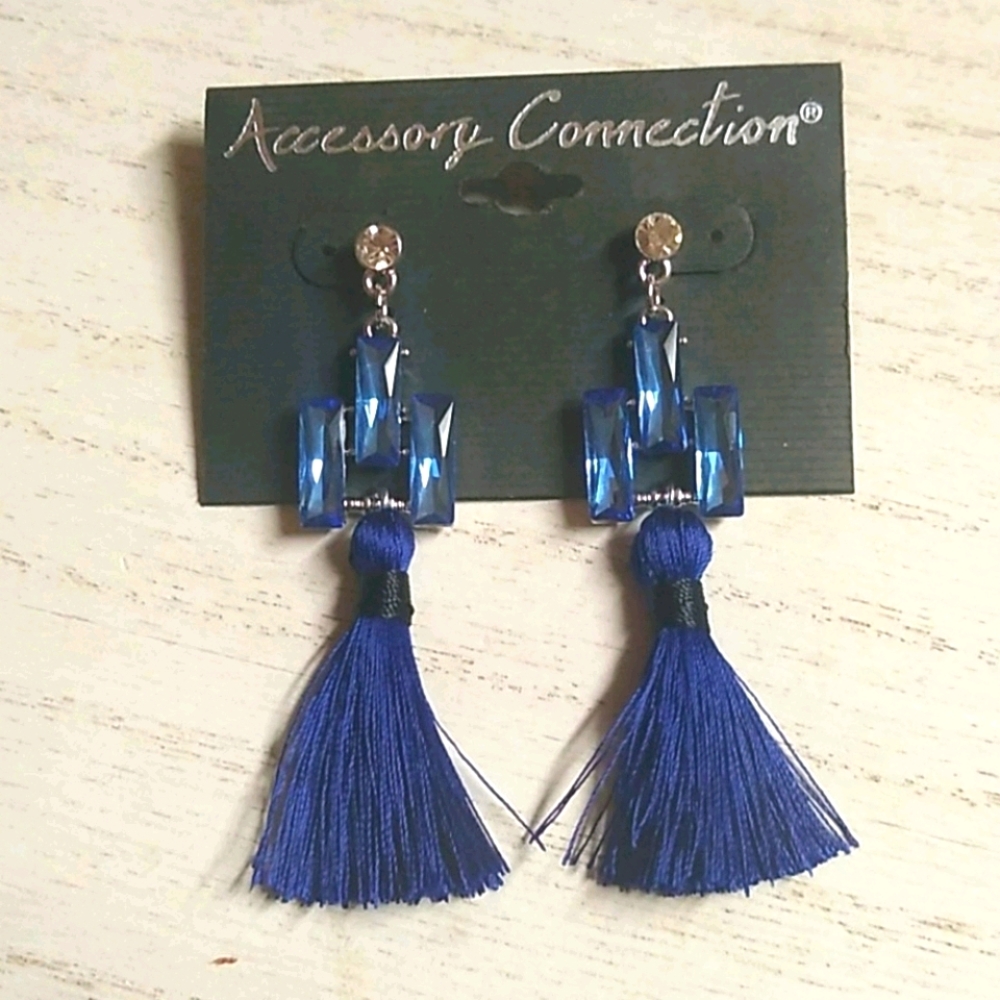 😻 3 For $15 Bling Topped Navy Tassel Dangles